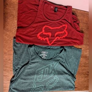 Fox Women's Tanks Red and Green Graphic Tank Tops 🦊Bundle Of 2🦊